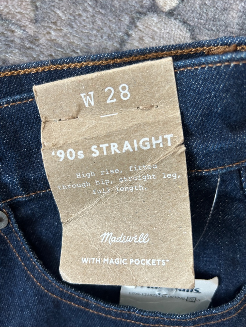 Madewell women’s Dark Blue Straight-Leg Jeans size 28 nwt - Picture 2 of 3